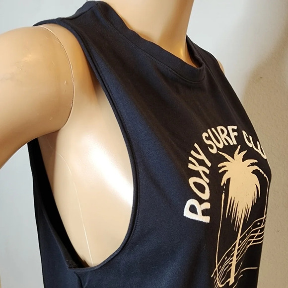 NWT Roxy Black Embroidered sleeves Sleeveless Tee midi dress. Size Large - Picture 7 of 16